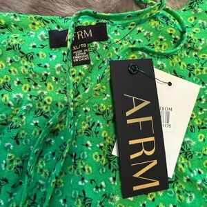 AFRM Vibrant Green Floral Blouse